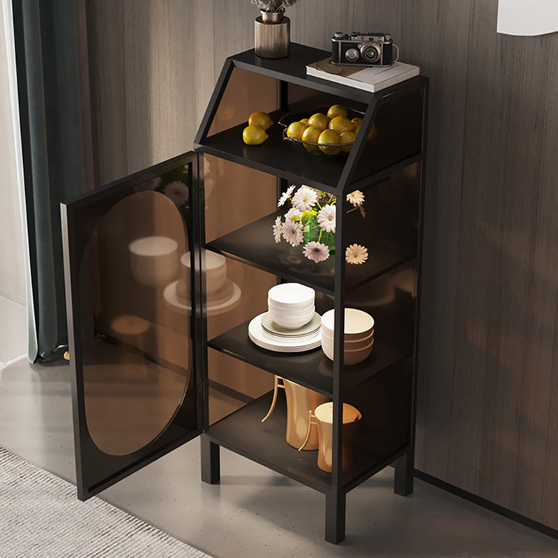 Modern Glass Door Storage Cabinet Multi-shelf Display Buffet Cabinet for Dining Room