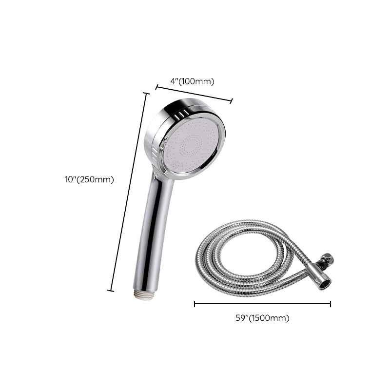 Modern Handheld Shower Head 5-Spray Patterns Chrome Round Wall-Mount Shower Head