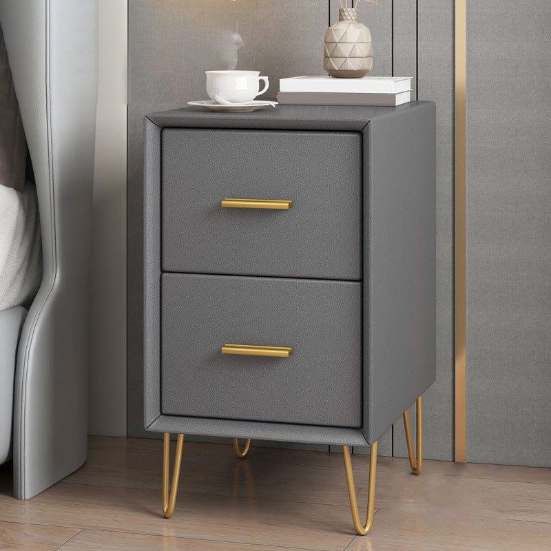 2 Drawers Contemporary Nightstand Legs Included Night Table ,19.3 Tall