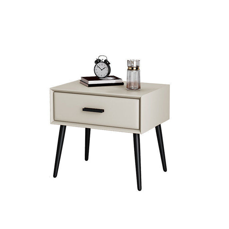 Contemporary Night Table Solid Wood Bed Nightstand with Drawer