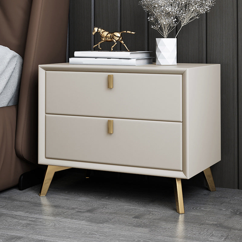 Solid Wood Night Table Contemporary Bed Nightstand with Drawers