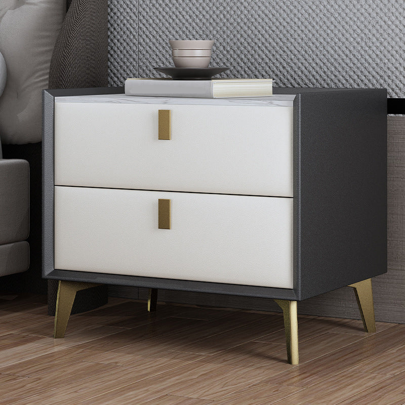 Solid Wood Night Table Contemporary Bed Nightstand with Drawers