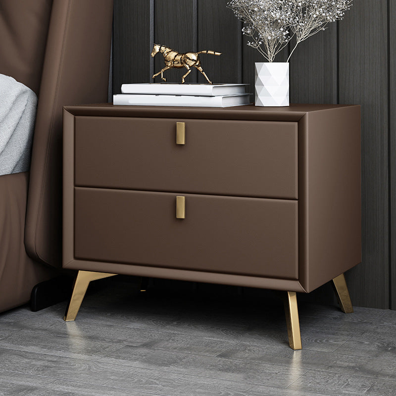 Solid Wood Night Table Contemporary Bed Nightstand with Drawers