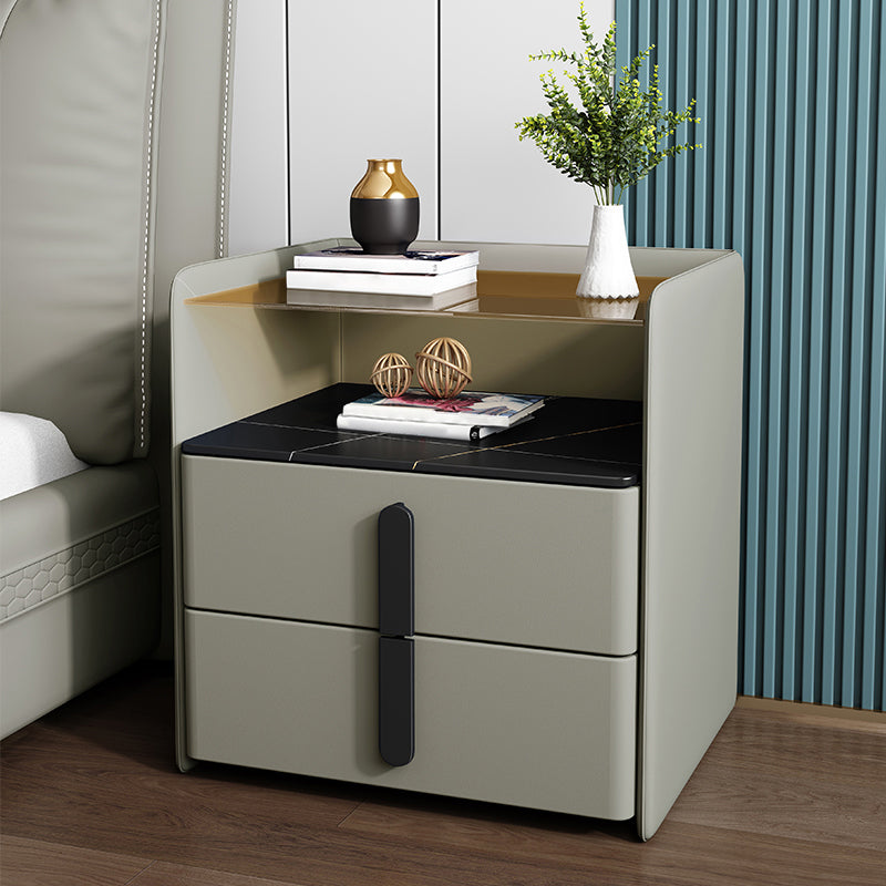 Contemporary Bed Nightstand Solid Wood Night Table for Bedroom