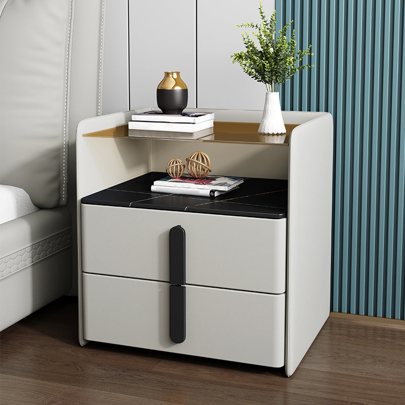 Contemporary Bed Nightstand Solid Wood Night Table for Bedroom