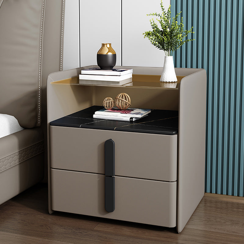 Contemporary Bed Nightstand Solid Wood Night Table for Bedroom