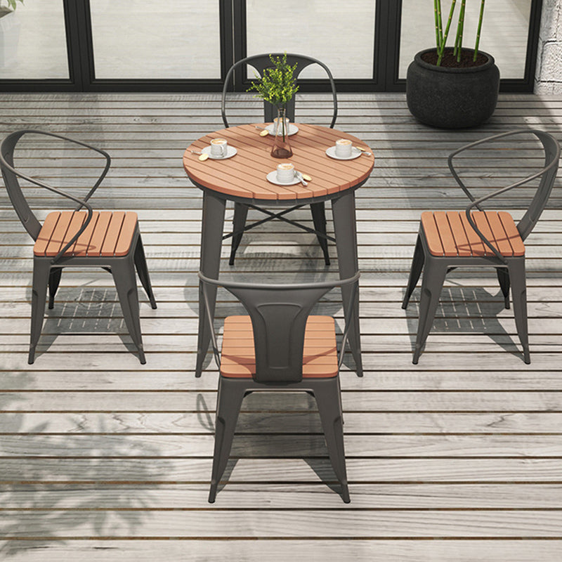 Industrial Style 1/2/3/4/5 Pieces Dining Set Reclaimed Wood Dining Table Set for Outdoor