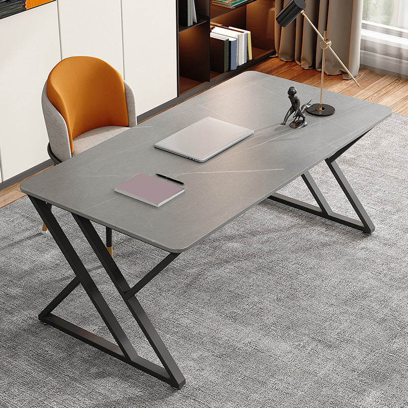 Contemporary Gaming Desk Rectangular Office Desk with Metal Legs