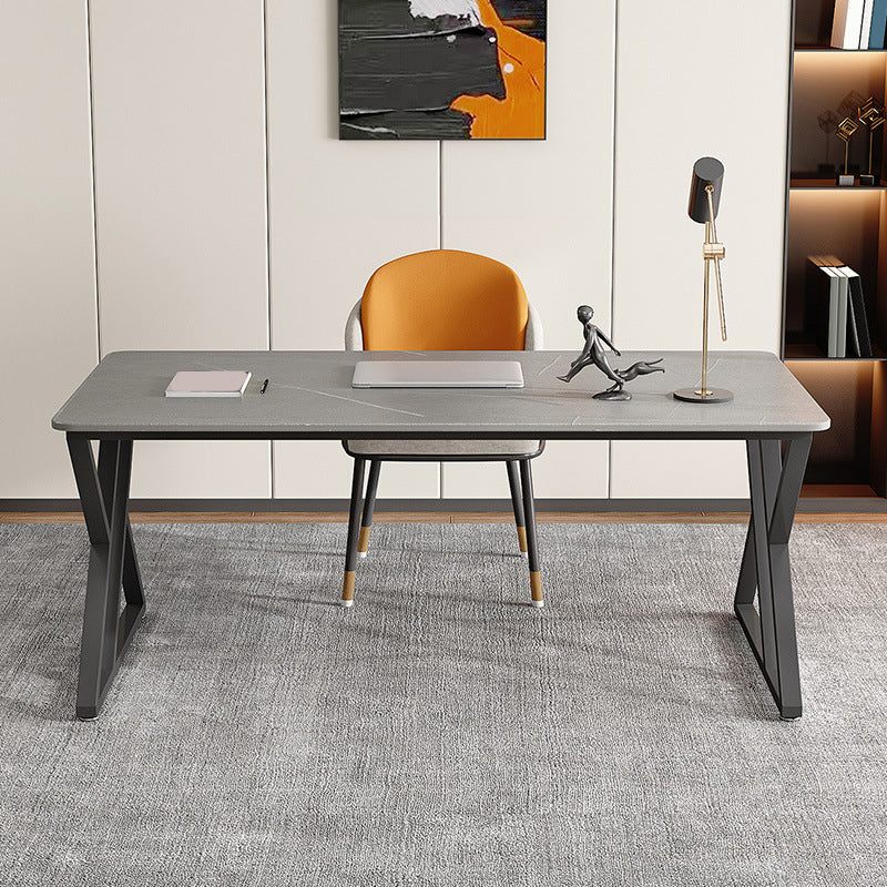 Contemporary Gaming Desk Rectangular Office Desk with Metal Legs