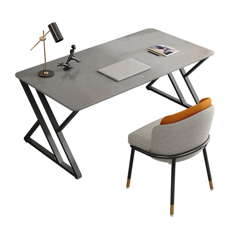 Contemporary Gaming Desk Rectangular Office Desk with Metal Legs