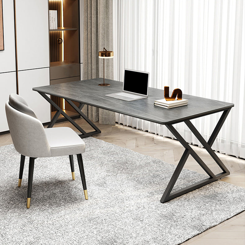 Contemporary Gaming Desk Rectangular Office Desk with Metal Legs