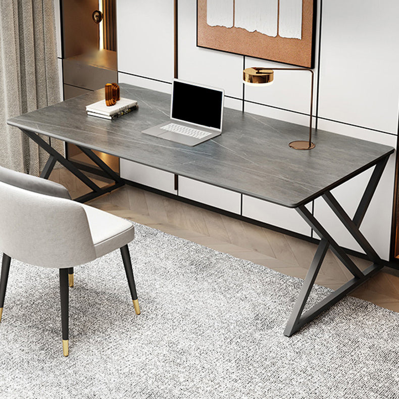 Contemporary Gaming Desk Rectangular Office Desk with Metal Legs