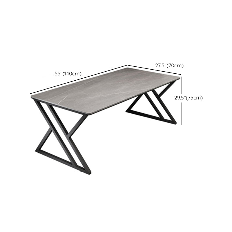 Contemporary Gaming Desk Rectangular Office Desk with Metal Legs