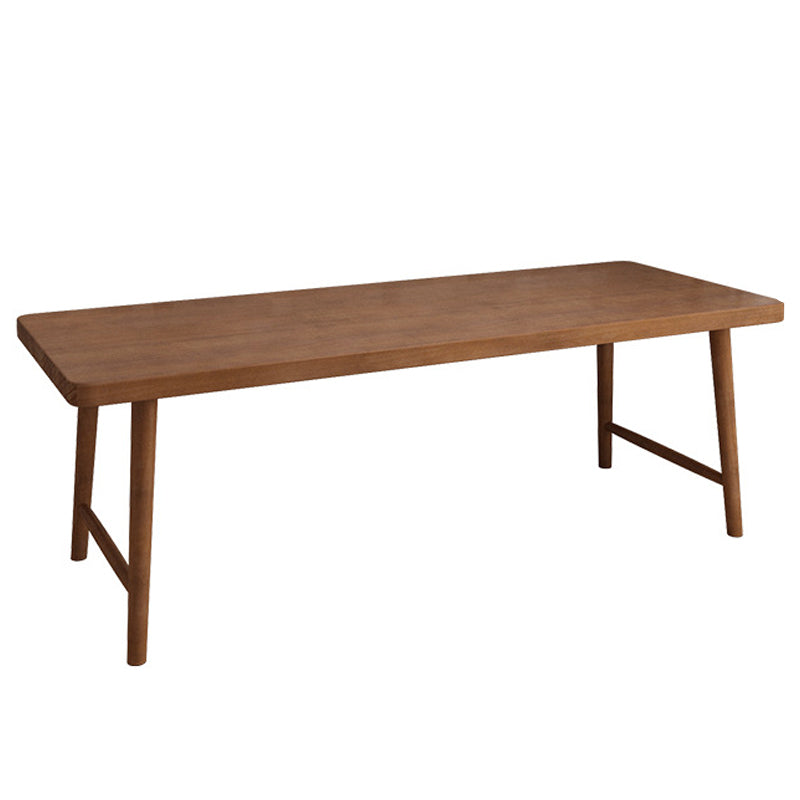 Contemporary Sled Office Desk Natural Solid Wood Writing Desk