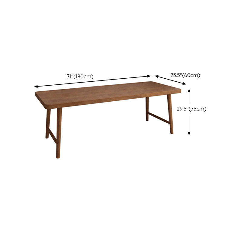 Contemporary Sled Office Desk Natural Solid Wood Writing Desk