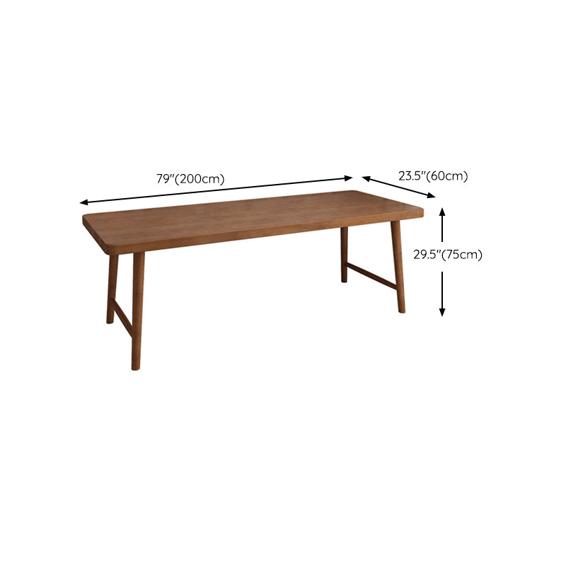 Contemporary Sled Office Desk Natural Solid Wood Writing Desk