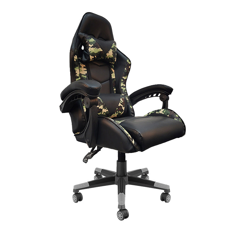 Modern Desk Chair Leather Ergonomic Gaming Chair High-Back Chair with Wheels