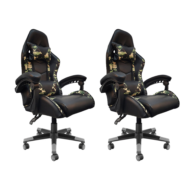 Modern Desk Chair Leather Ergonomic Gaming Chair High-Back Chair with Wheels