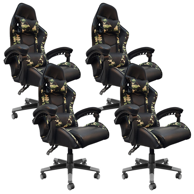 Modern Desk Chair Leather Ergonomic Gaming Chair High-Back Chair with Wheels