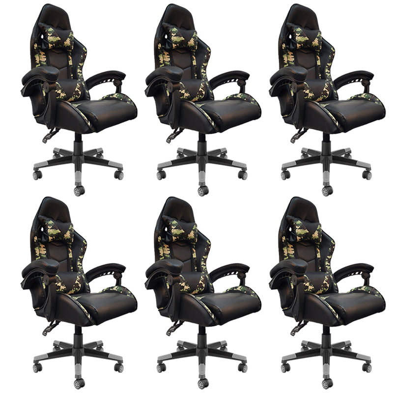 Modern Desk Chair Leather Ergonomic Gaming Chair High-Back Chair with Wheels