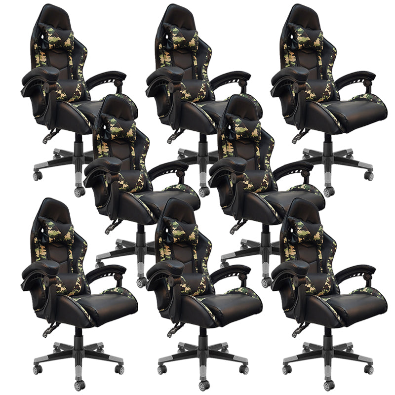 Modern Desk Chair Leather Ergonomic Gaming Chair High-Back Chair with Wheels