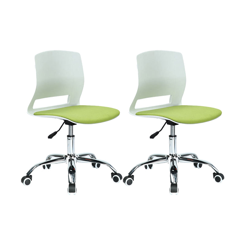 Modern Desk Chair Office Armless Chair Conference Chair with Wheels