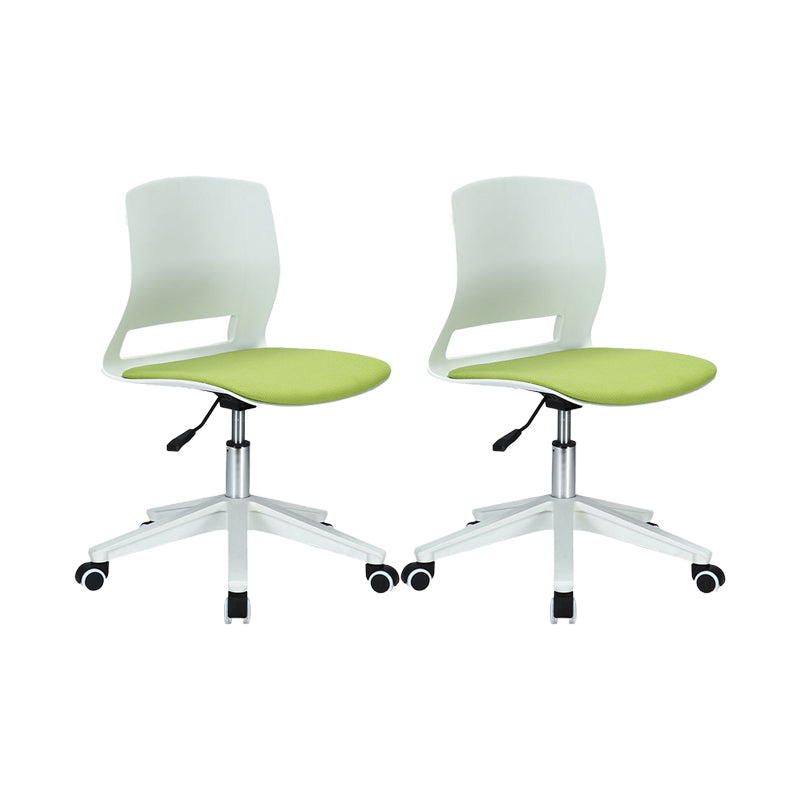 Modern Desk Chair Office Armless Chair Conference Chair with Wheels