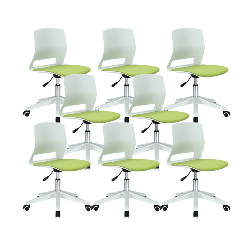 Modern Desk Chair Office Armless Chair Conference Chair with Wheels