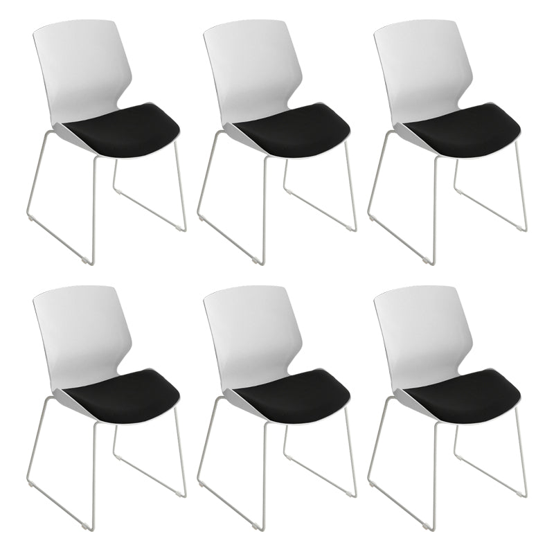 19" Wide Contemporary Desk Chair White No Wheels Office Chair