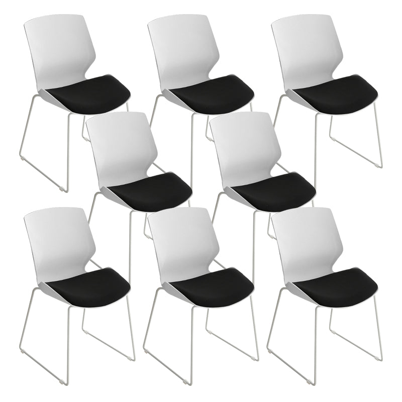 19" Wide Contemporary Desk Chair White No Wheels Office Chair