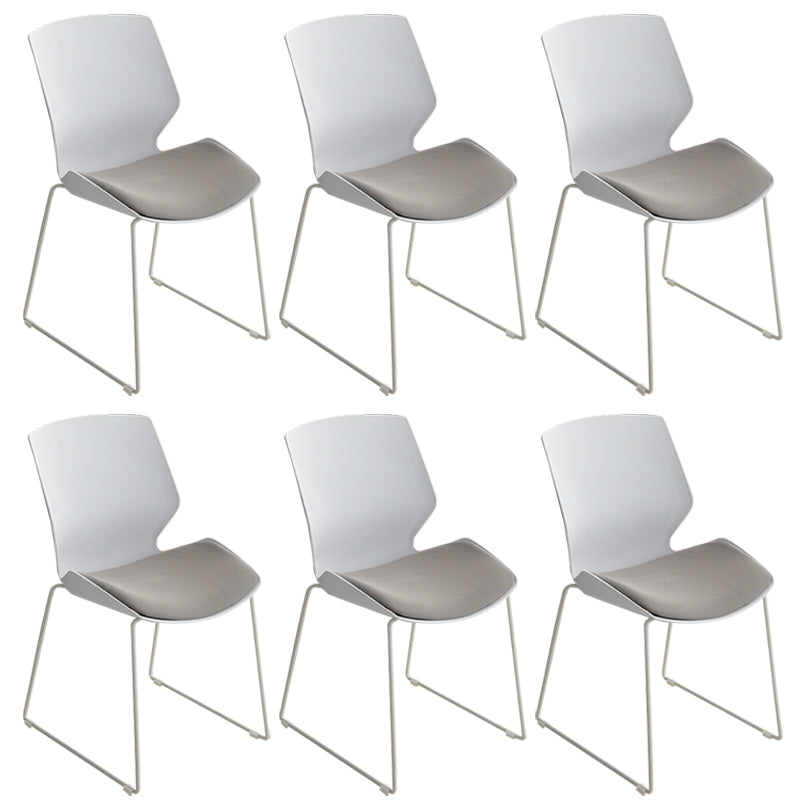 19" Wide Contemporary Desk Chair White No Wheels Office Chair