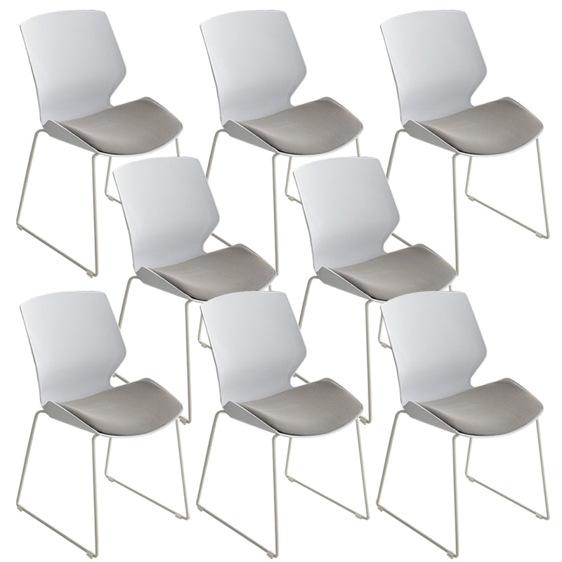 19" Wide Contemporary Desk Chair White No Wheels Office Chair