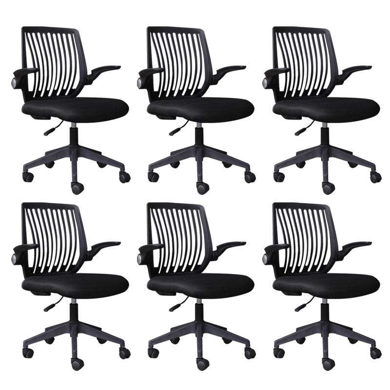 Modern Desk Chair Nylon Computer Chair Mid-Back Chair with Wheels