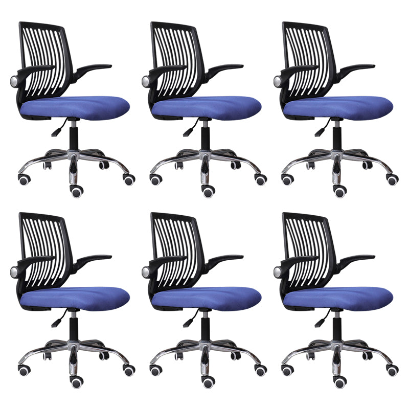 Modern Desk Chair Nylon Computer Chair Mid-Back Chair with Wheels