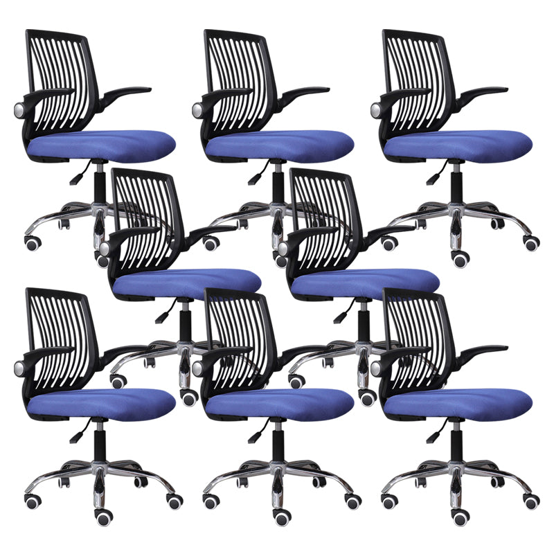 Modern Desk Chair Nylon Computer Chair Mid-Back Chair with Wheels