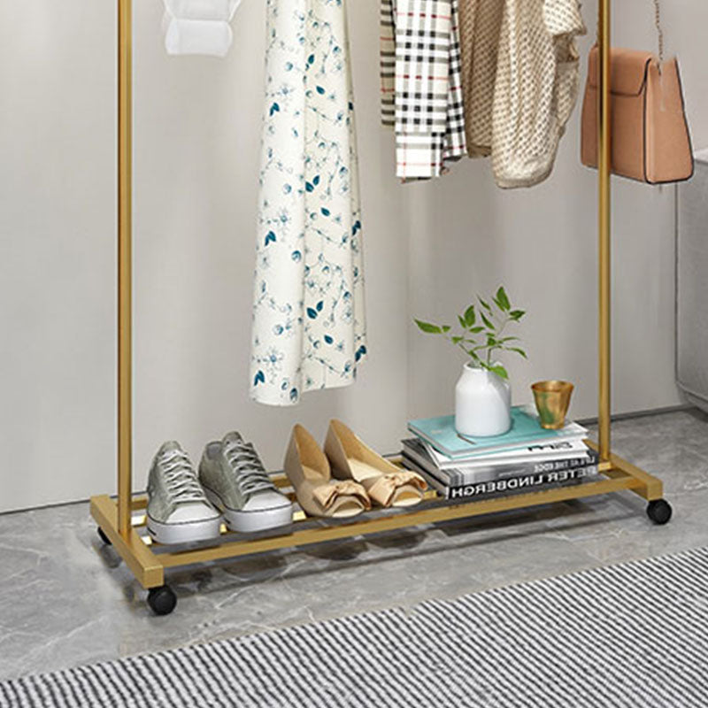 Industrial Coat Rack Metallic Free Standing Coat Rack with Universal Wheel