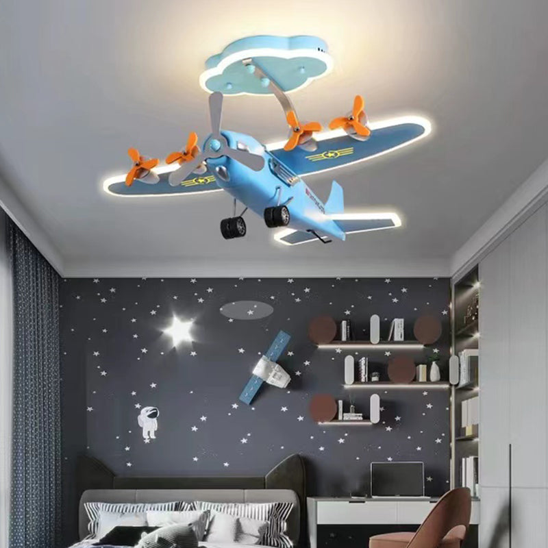 Metal Cartoon Semi Flush Mount Modern Flush Ceiling Light Fixture