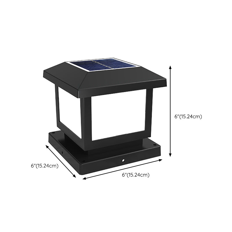 Solar Energy Outdoor Light Modern Waterproof Pillar Lamp with Acrylic Shade for Garden