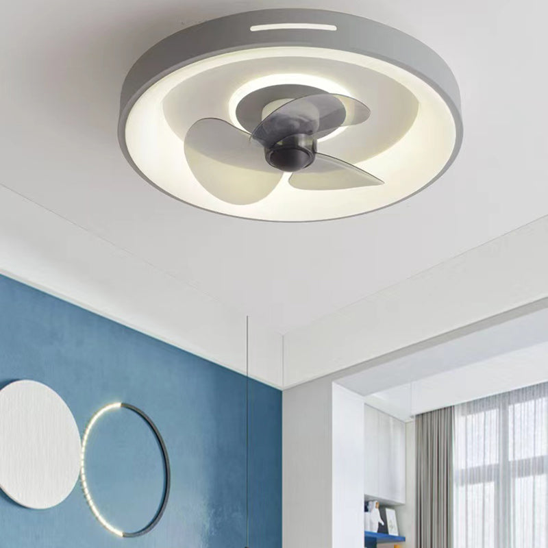 Modern Simple Ceiling Fan Lamp Circle Shape Ceiling Fan Light for Bedroom