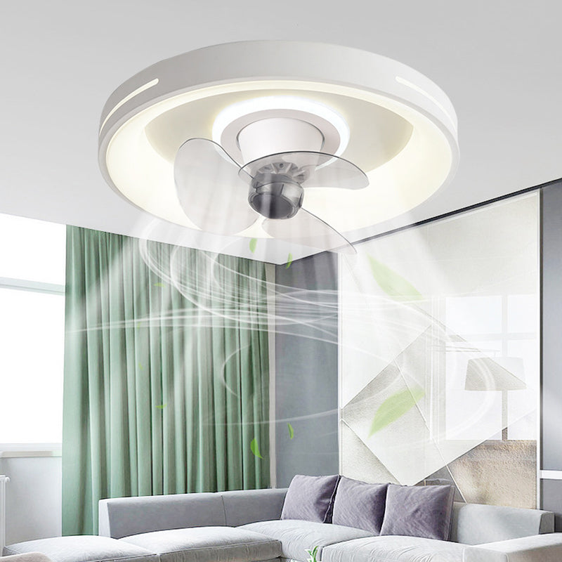 Modern Simple Ceiling Fan Lamp Circle Shape Ceiling Fan Light for Bedroom