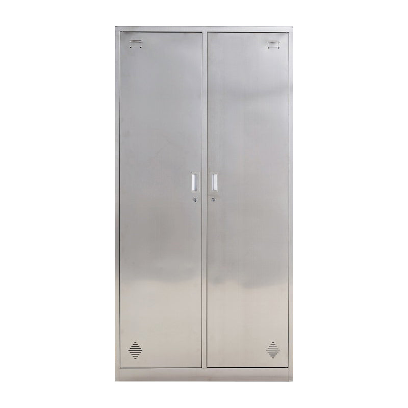 Silver Wardrobe Armoire Industrial Steel Wardrobe Closet with Lock