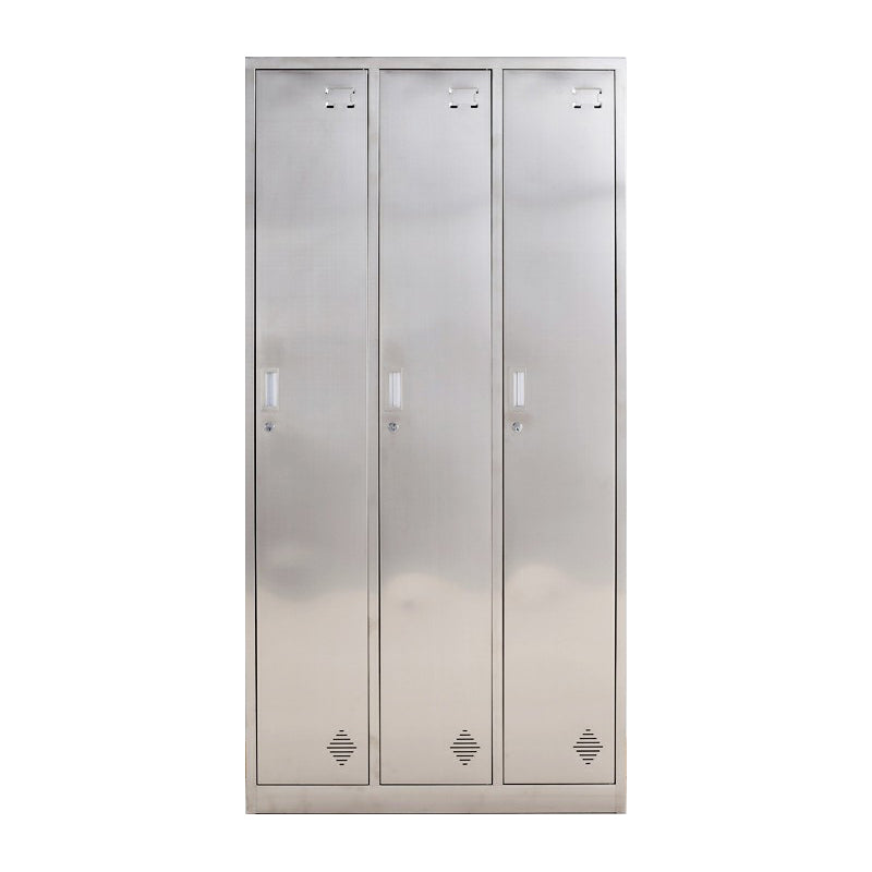 Silver Wardrobe Armoire Industrial Steel Wardrobe Closet with Lock