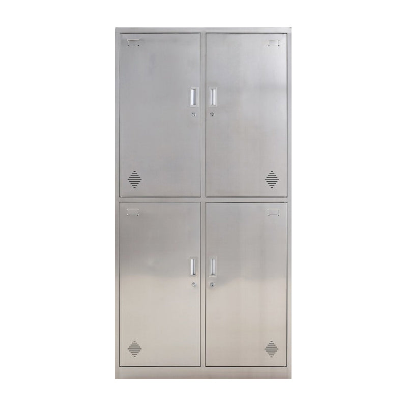 Silver Wardrobe Armoire Industrial Steel Wardrobe Closet with Lock