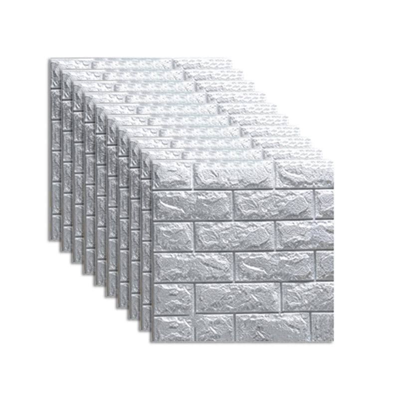 Contemporary Wall Paneling 3D Embossed Mosaic Peel and Press Waterproof Wall Access Panel