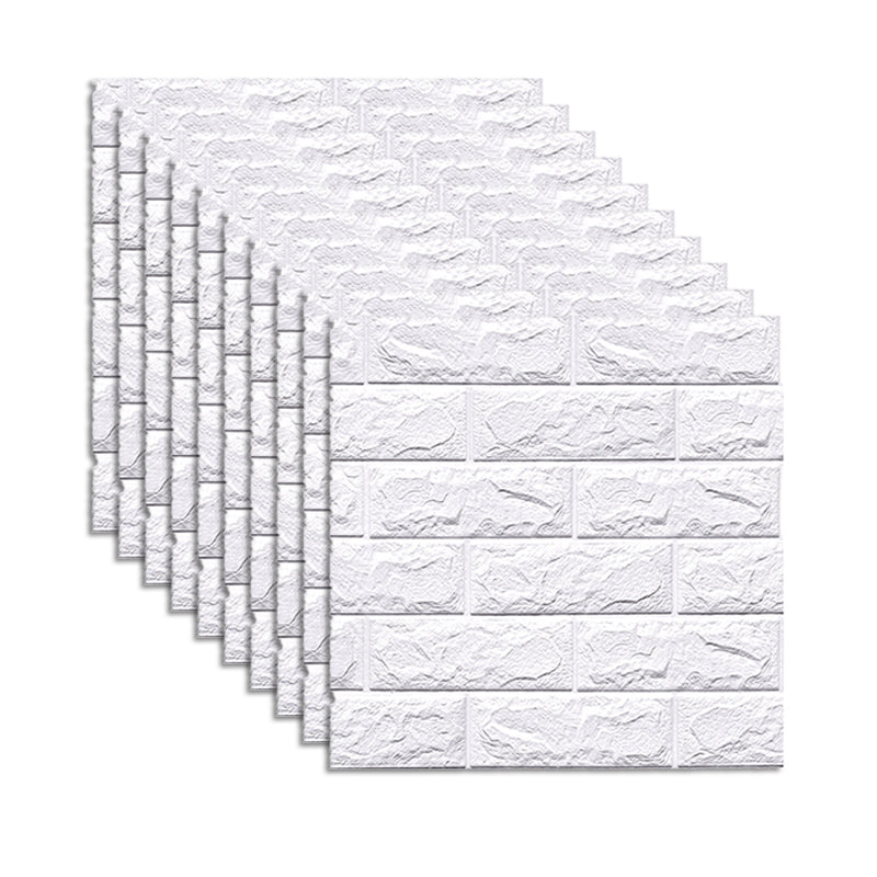 Contemporary Wall Paneling 3D Embossed Mosaic Peel and Press Waterproof Wall Access Panel