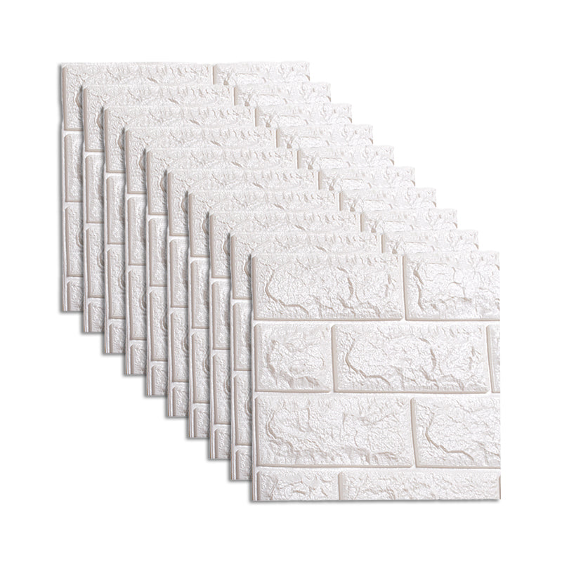 Waterproof Wall Panel Peel and Press 3D Faux Brick Living Room PVC Wall Paneling (10-Pack)