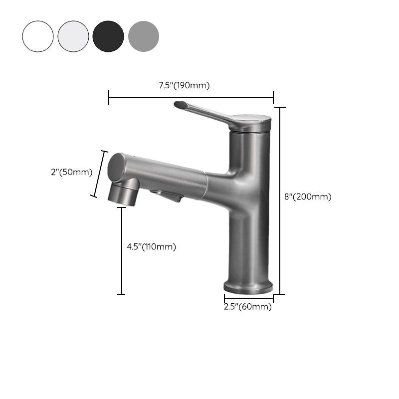 Contemporary Solid Color Sink Faucet Low Arc Centerset Lavatory Faucet for Bathroom