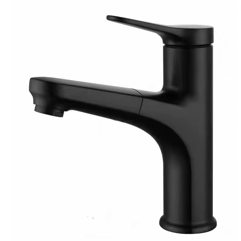 Modern Style Retractable Vessel Faucet Copper Single Handle Vessel Faucet for Bathroom