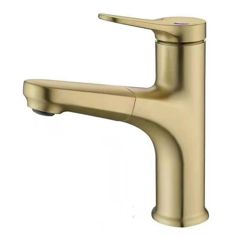 Modern Style Retractable Vessel Faucet Copper Single Handle Vessel Faucet for Bathroom