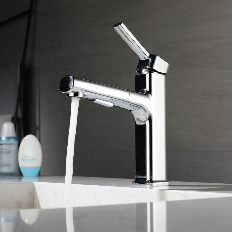 Modern Bathroom Faucet Brass Lever Handles Swivel Spout Bathroom Sink Faucet